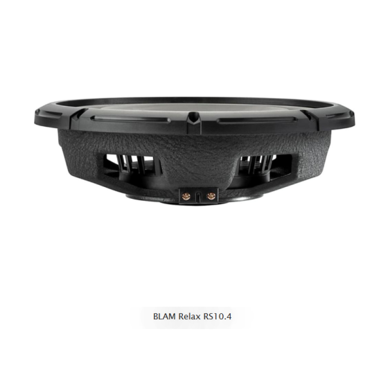BLAM Relax RS10.4 1-cewkowy głośnik niskotonowy o średnicy 25cm/10cali do subwoofera samochodowego - 150/300W, Impedancja 1 x 4 Ohm. EXTRA SLIM AIR FR